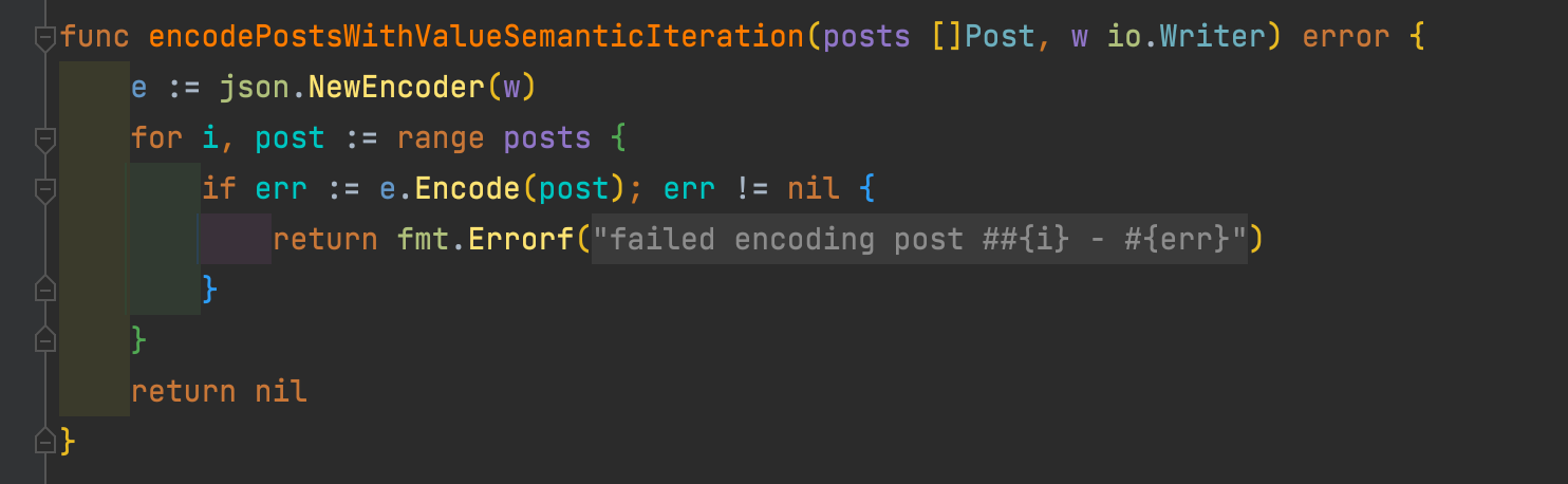 go function with semantic highlighting example